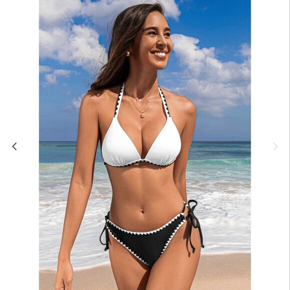 NWT Contrast Push-Up Bikini Top & Cheeky Bottoms Set Size Small - Picture 6 of 7